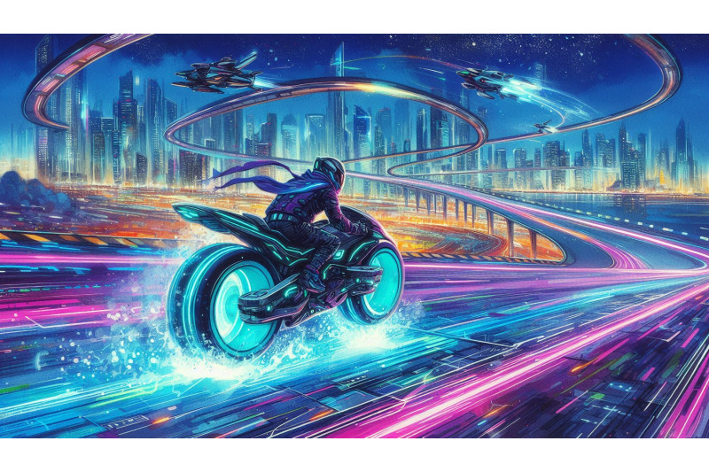 futuristic-hoverbike-racing-track