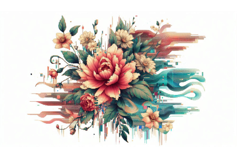 glitch-flower-pattern