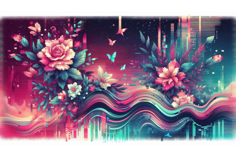 glitch-flower-pattern