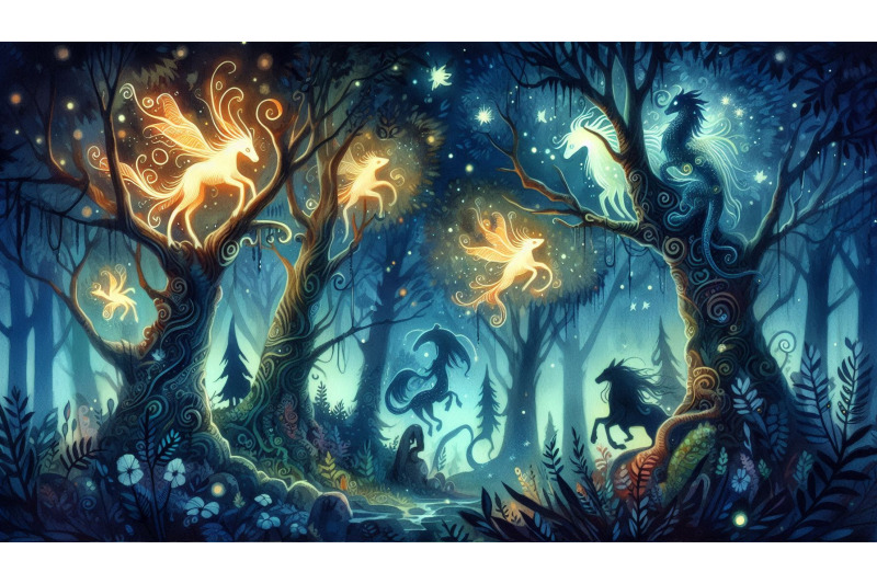 glowing-enchanted-forest-creatures