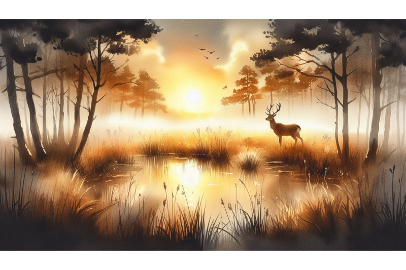 golden-light-foggy-marsh