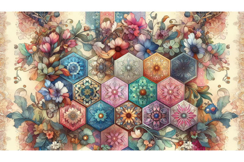 hexagon-floral-pattern