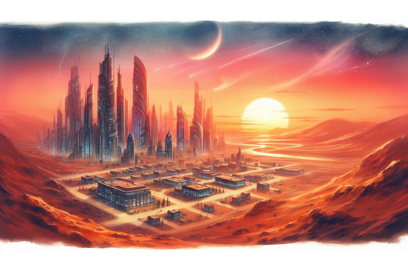mars-city-sunset-view