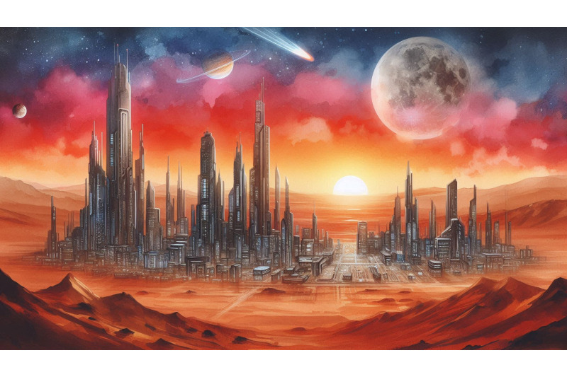 mars-city-sunset-view