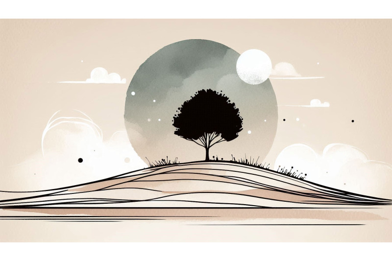 minimal-tree-hill-lineart