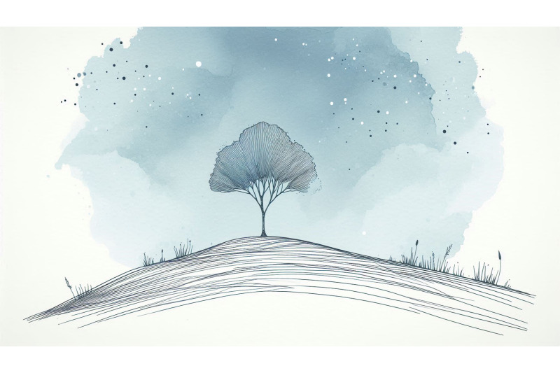 minimal-tree-hill-lineart