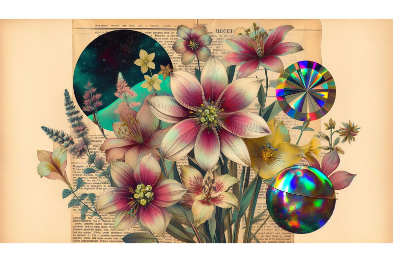 pressed-flowers-retro-collage
