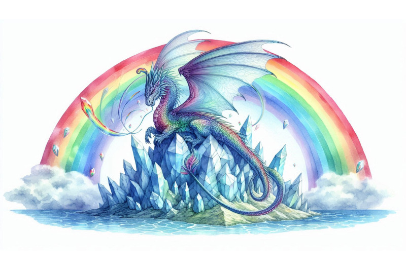rainbow-dragon-on-crystal-mountain