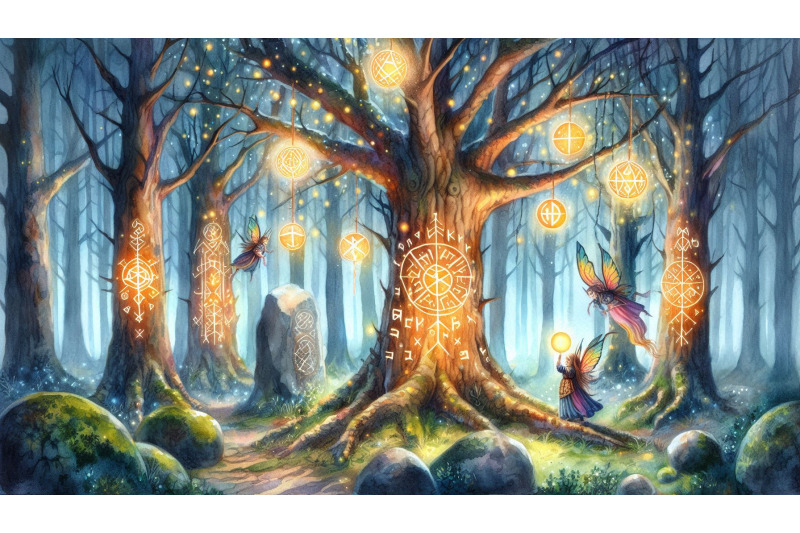 runic-trees-enchanted-forest
