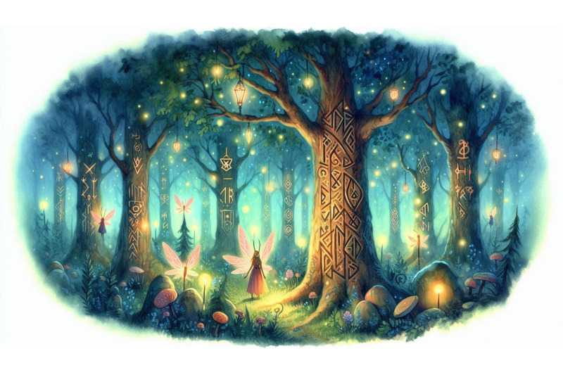 runic-trees-enchanted-forest