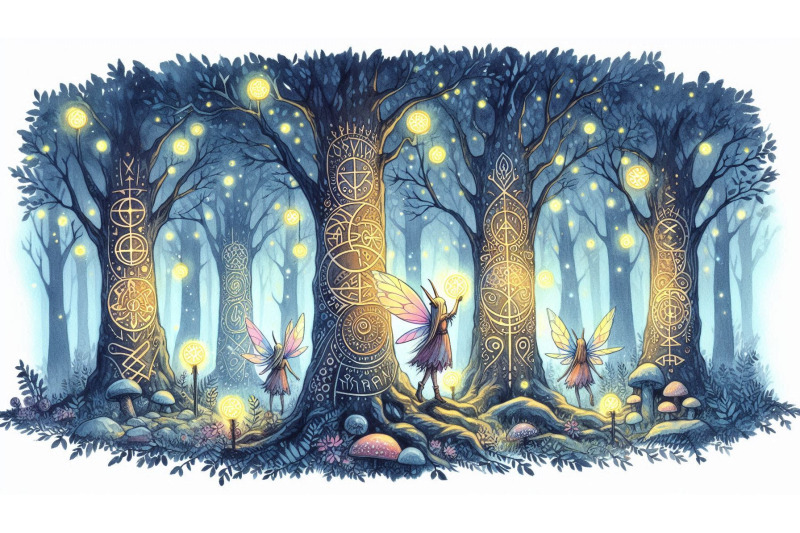 runic-trees-enchanted-forest