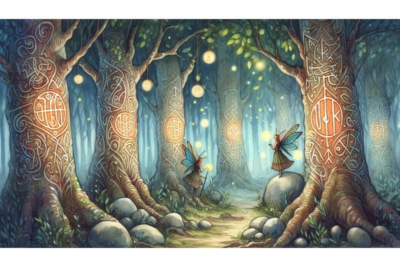 runic-trees-enchanted-forest