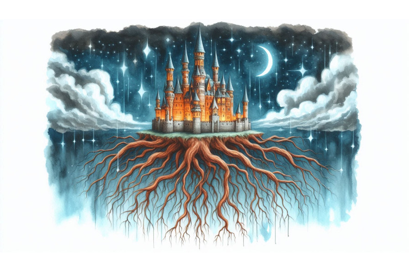 surreal-floating-castle-roots