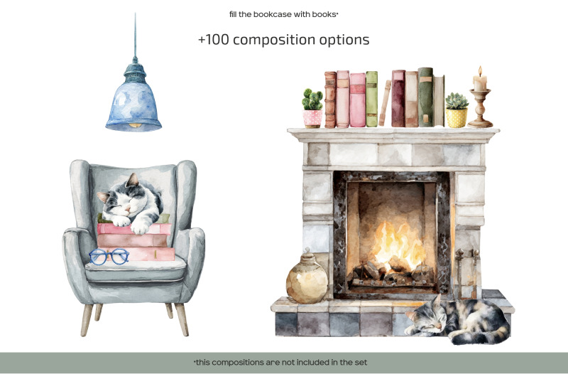 watercolor-book-lover-clipart-book-lovers-day-i-love-reading-set