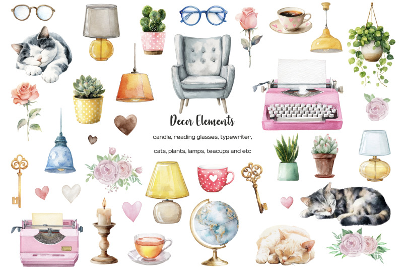 watercolor-book-lover-clipart-book-lovers-day-i-love-reading-set