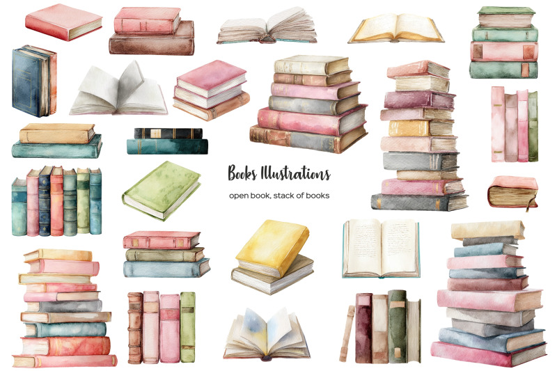 watercolor-book-lover-clipart-book-lovers-day-i-love-reading-set