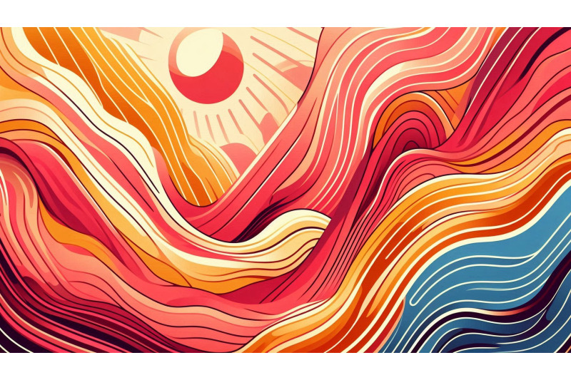 abstract-wavy-summer-colors