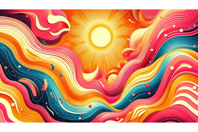 abstract-wavy-summer-colors