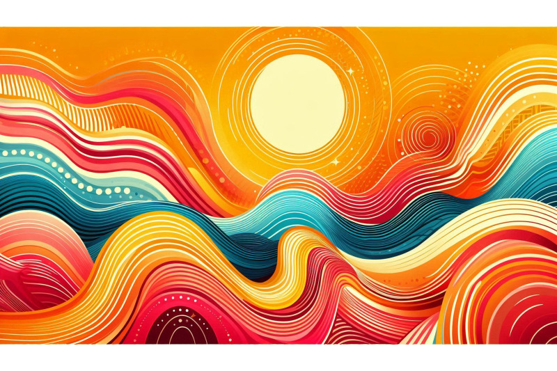 abstract-wavy-summer-colors