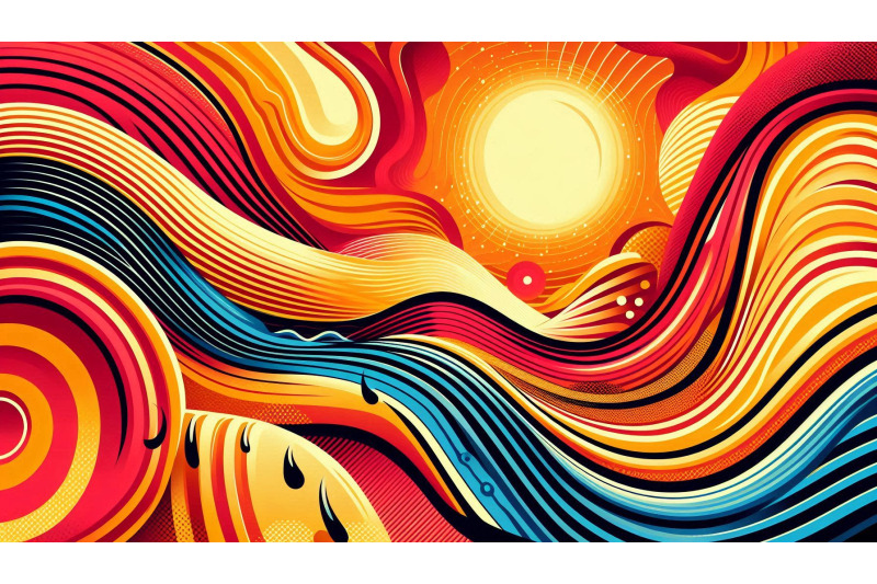 abstract-wavy-summer-colors