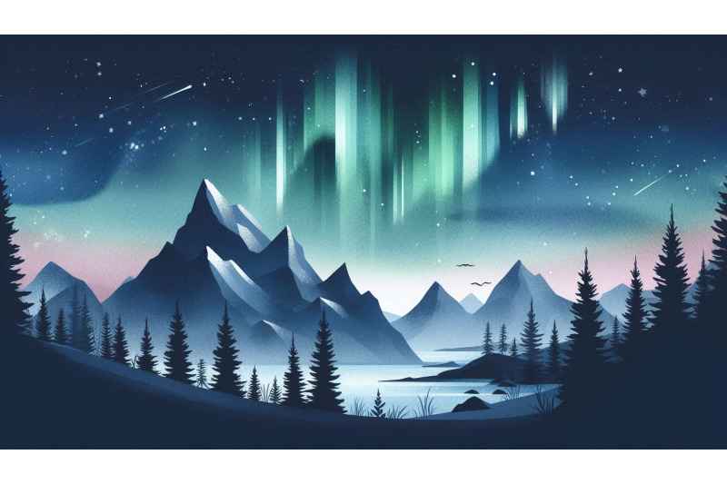 aurora-mountain-sky