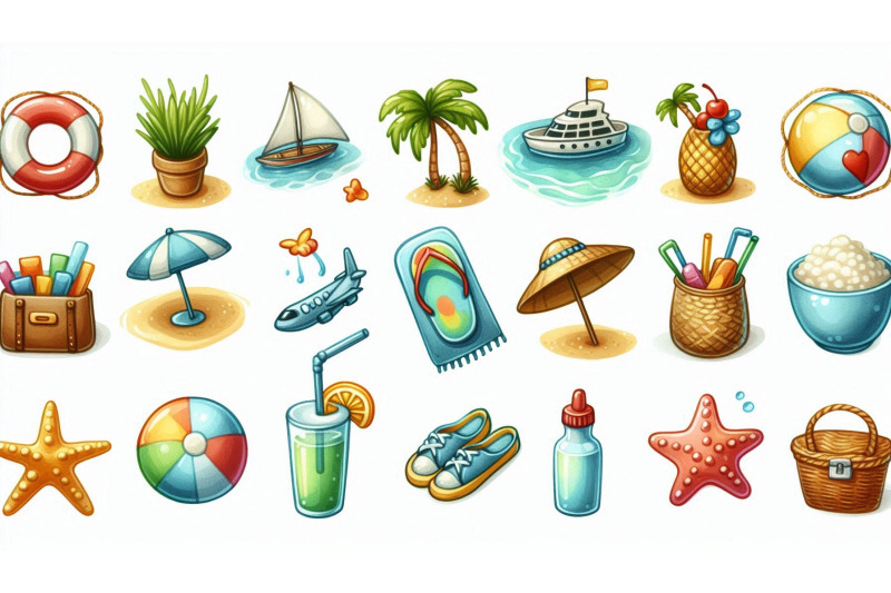 beach-icon-set