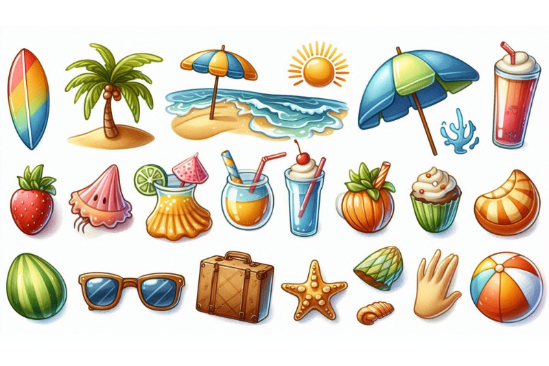 beach-icon-set