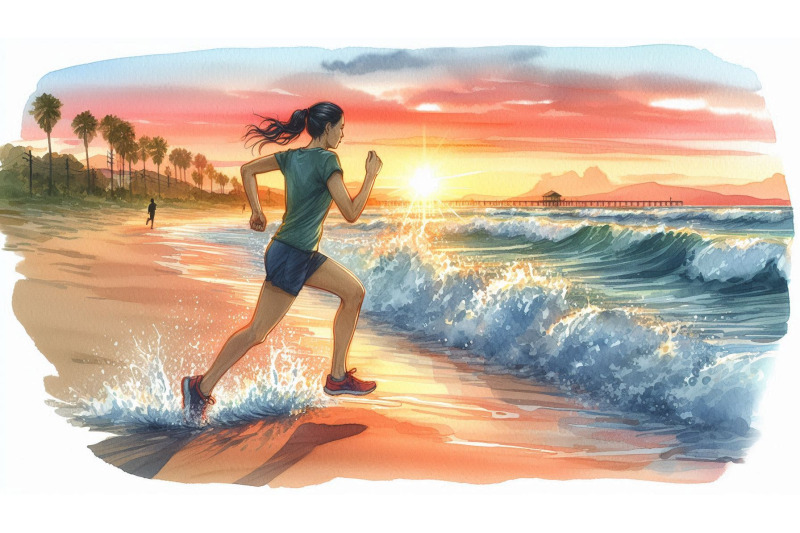 beach-sunset-runner