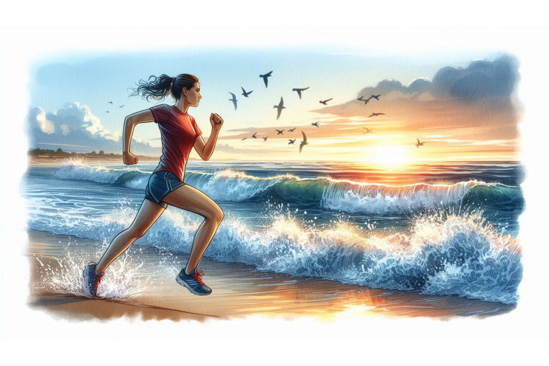 beach-sunset-runner