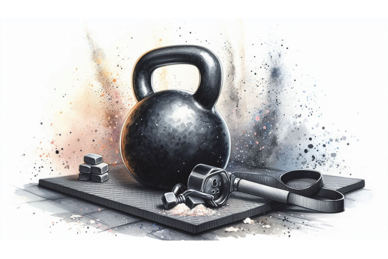 black-kettlebell-mat
