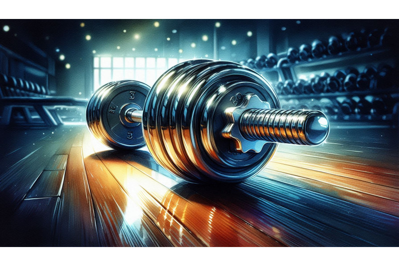 chrome-dumbbell-floor