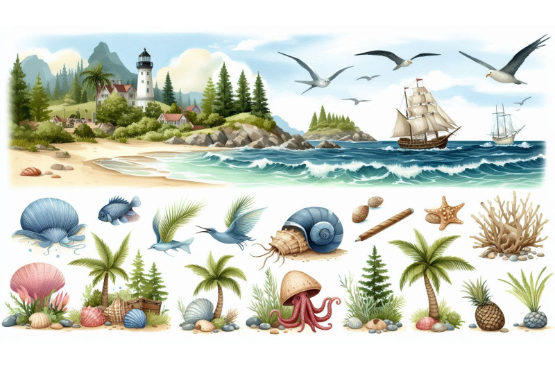 coastal-clipart-collage