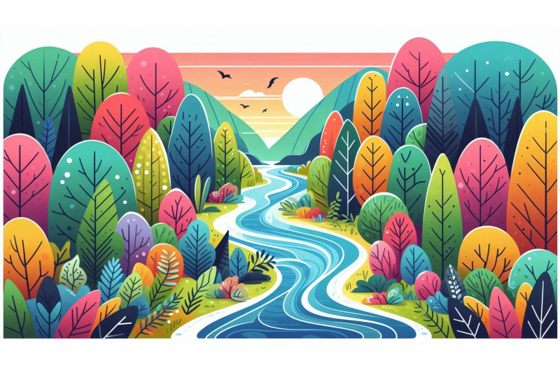 colorful-forest-river