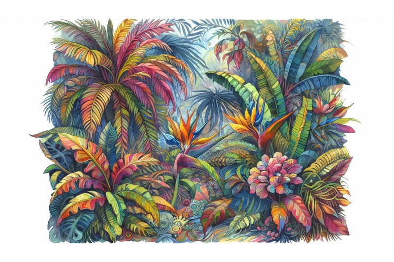 colorful-jungle-flora