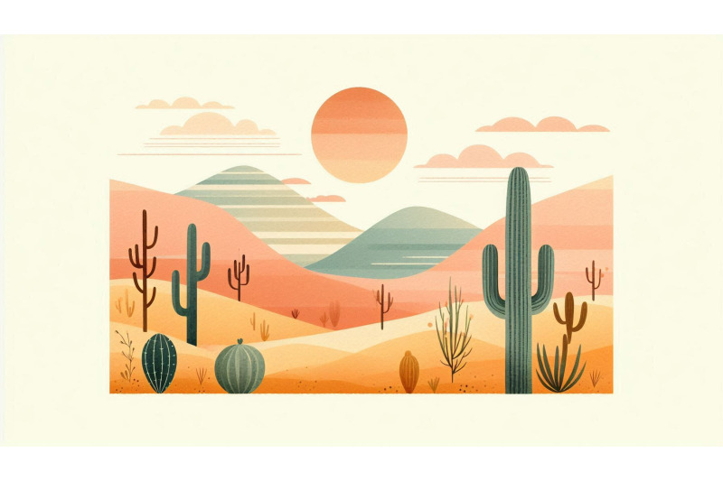 desert-cacti-sunset