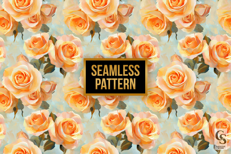 oil-painted-orange-rose-flowers-seamless-pattern