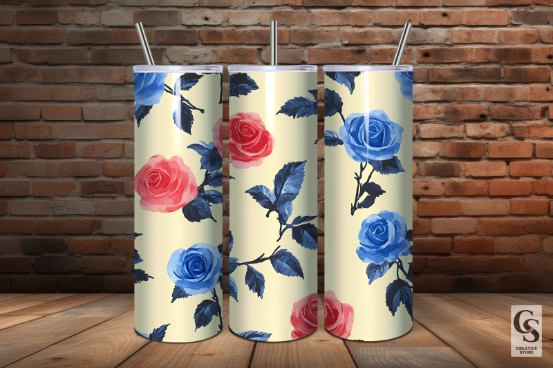 red-blue-watercolor-roses-seamless-pattern