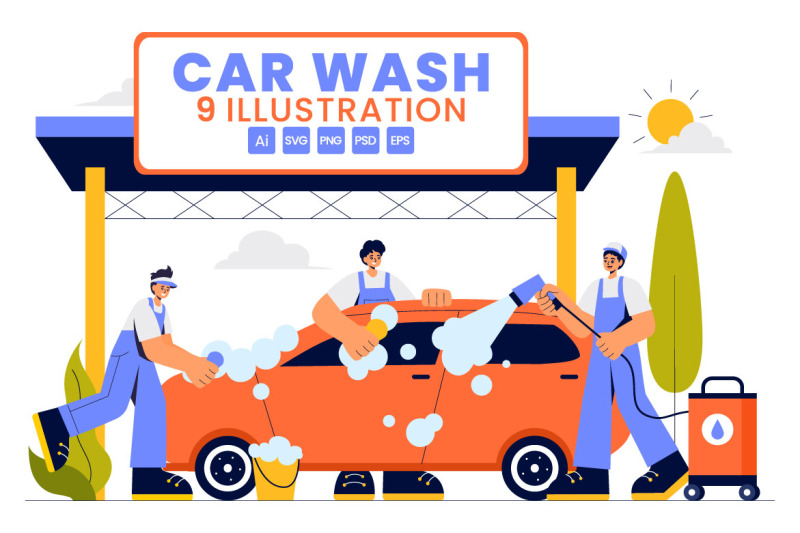 9-automobile-washing-service-illustration