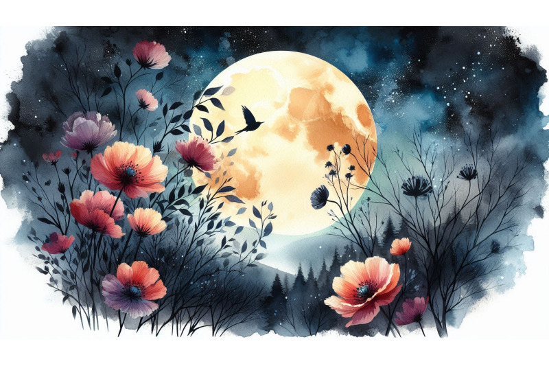 flower-moon-silhouette