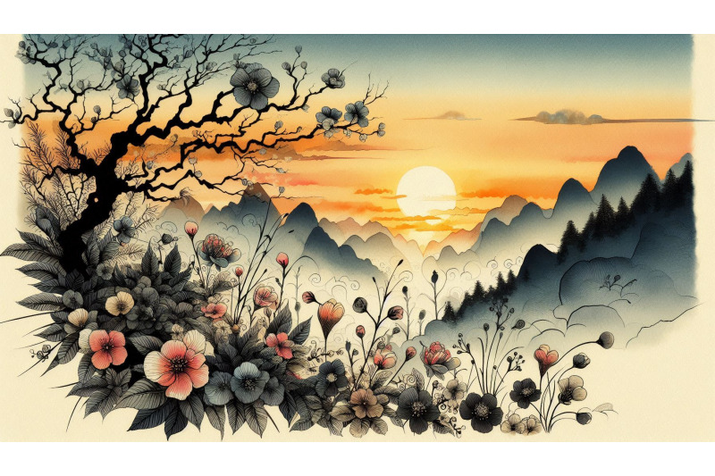 flowers-dusk-ink