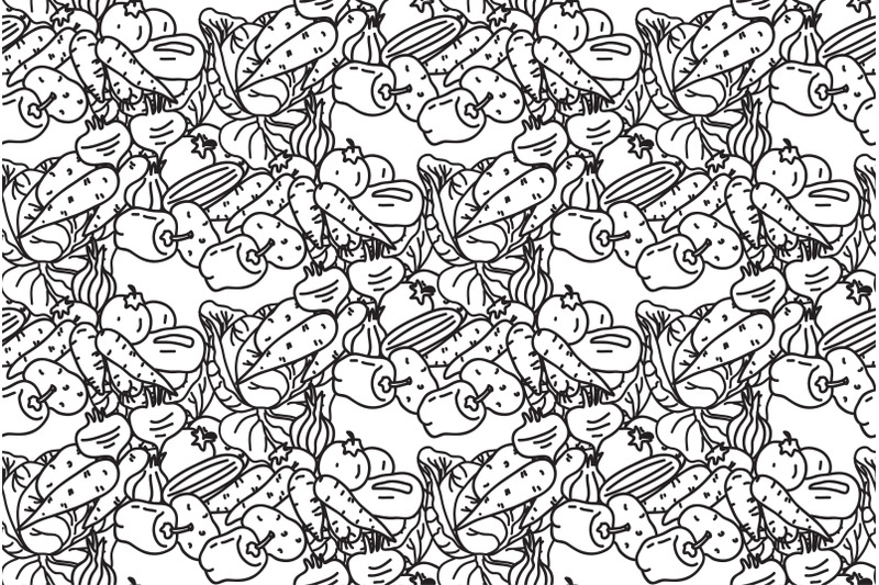 line-art-botanical-vegetables-seamless-pattern-vector-illustration