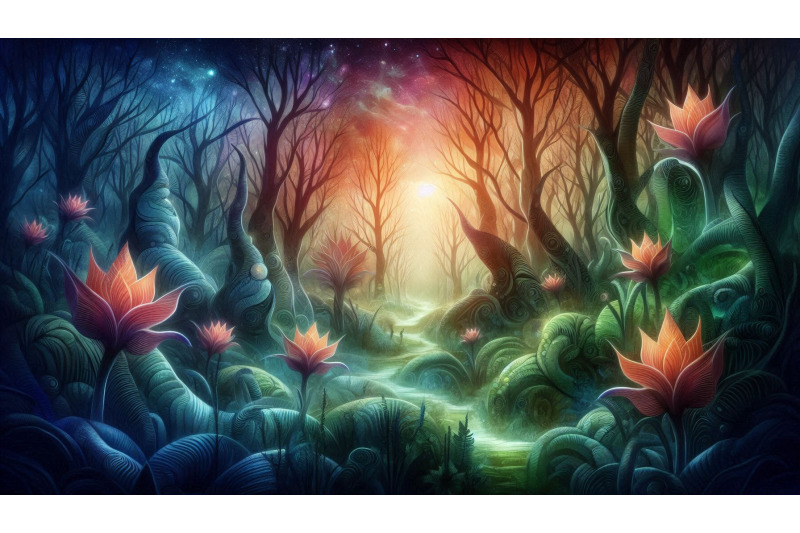 glowing-flowers-forest