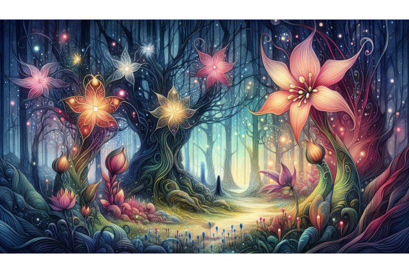 glowing-flowers-forest
