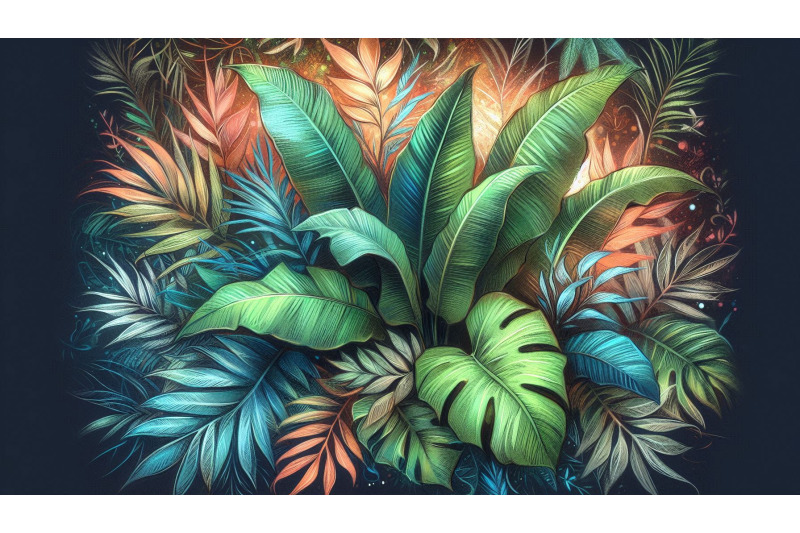 glowing-green-leaves