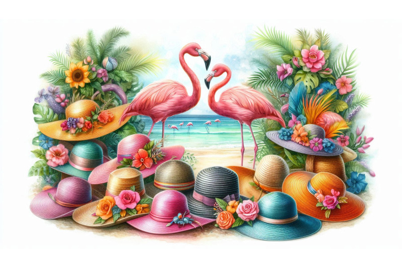 hats-and-flamingos
