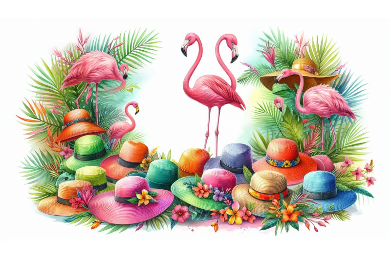 hats-and-flamingos