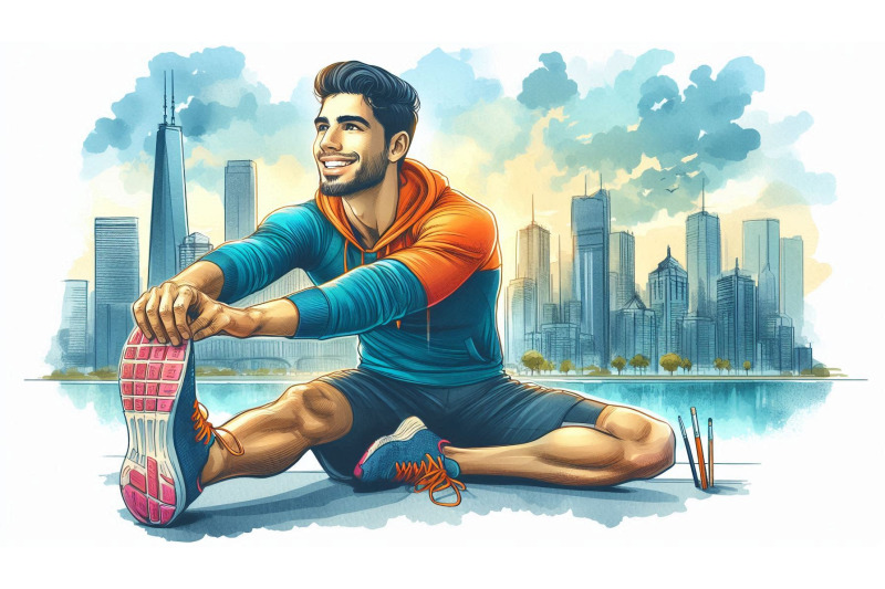 hispanic-athlete-stretching