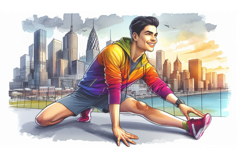 hispanic-athlete-stretching