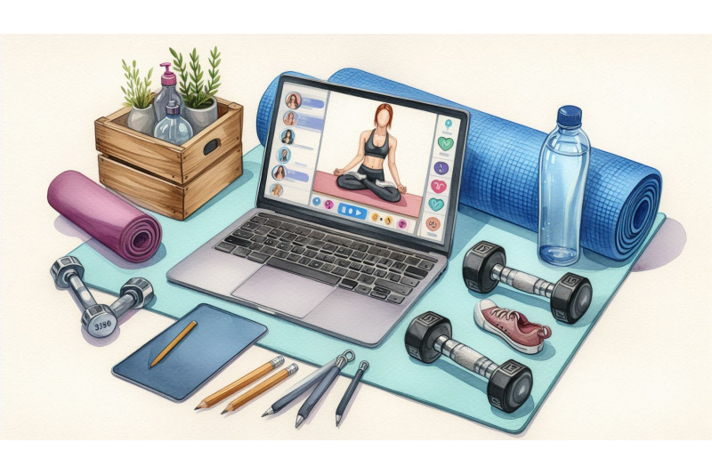 laptop-fitness-class