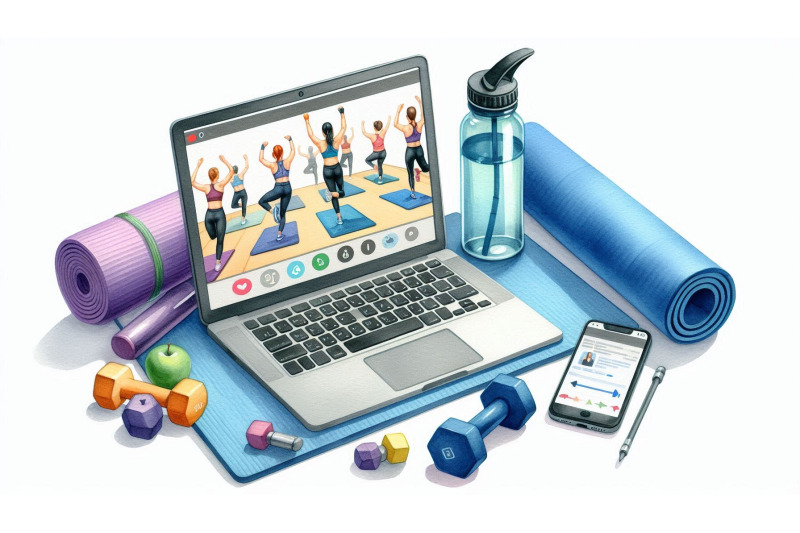 laptop-fitness-class
